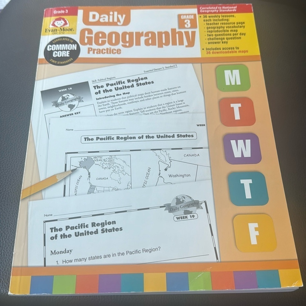 Daily geography, practice learning book common core grade 3
